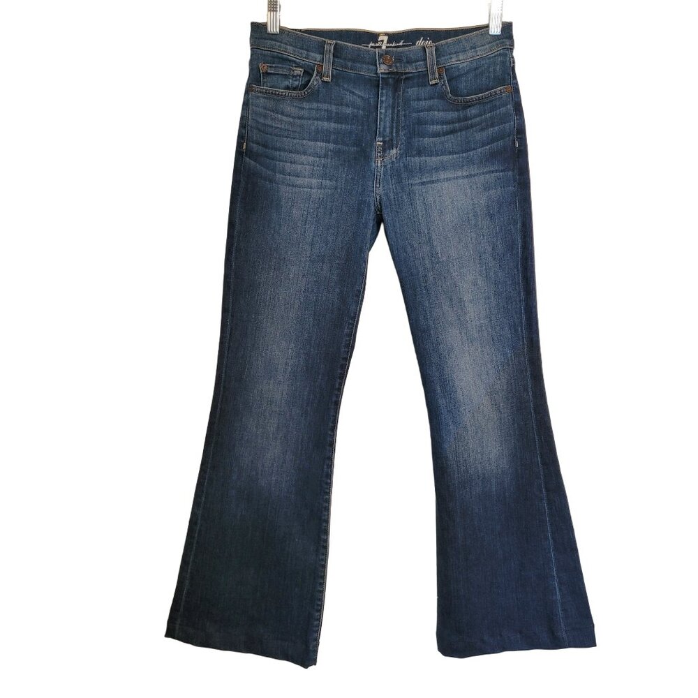 7 For All Mankind Women's Dark Blue Flared Jeans